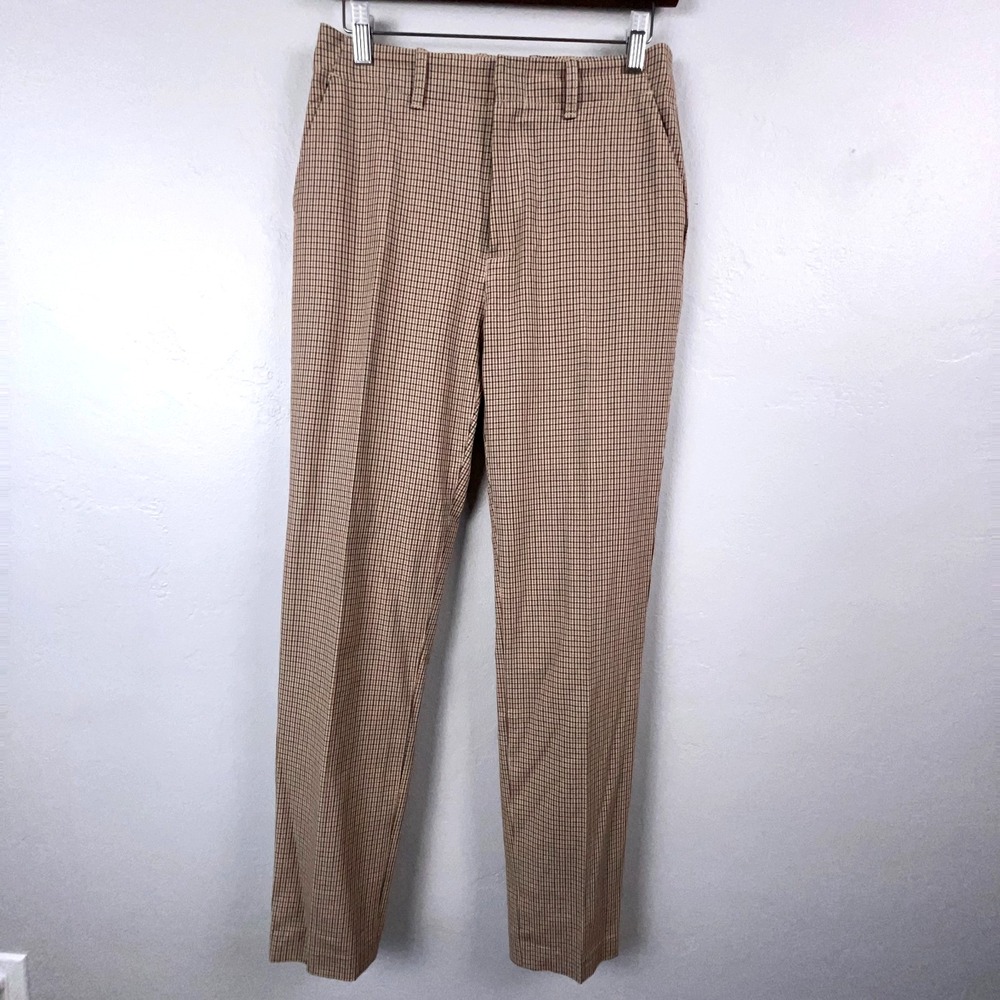 Gap Pants Women 4 Tall Downtown Plaid Check Slacks Old Money Office Professional